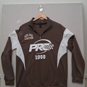 ROMWE Unusual Original Moto Racing  1/4 Zip Pullover : XL (US 42) (EUR 52)